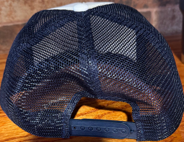 Toasty White & Navy Cord Hat