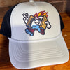 Toasty White & Navy Cord Hat